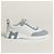 Hermès Bouncing Sneakers Scarpe Sportive Donna Suede Goat Leather Blanc Blue Galet - vista 4