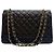 Chanel Bolsa Classic Flap em pele de cordeiro com ferragens douradas Maxi Preto - vista 4