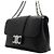 Céline Borsa Triomphe Medium in pelle di vitello nera con catena argentata Nero - vista 3