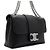 Céline Borsa Triomphe Medium in pelle di vitello nera con catena argentata Nero - vista 4