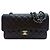 Chanel Borsa a tracolla Classic Medium Flap in Caviar Argento Nero - vista 2