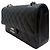 Chanel Borsa a tracolla Classic Medium Flap in Caviar Argento Nero - vista 3
