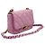 Chanel Mini bolsa de corrente acolchoada em pele de cordeiro rosa - vista 4