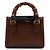 Bamboo Gucci Mini borsa tote in pelle marrone con manico in bambù - vista 4