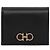 Salvatore Ferragamo Cartera Gold Double Gancini Cartera de Mujer Pequeña Negro