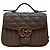 Gucci GG Marmont Monochrome Top Handle Flap Matelasse Leather Mini Marrone