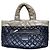 Borsa Chanel Coco Cocoon in pelle trapuntata blu navy e grigia Grigio