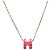 Hermès Hermes Pop H Mini Halskette Rosa mit silberner Hardware Pink