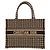 Christian Dior Medium Houndstooth Tote Bag Schwarz Beige