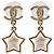 Pendientes Chanel Coco Mark Star Swing Blanco Dorado