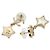 Pendientes Chanel Coco Mark Star Swing Blanco Dorado - vista 2
