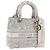 Borsa a mano Christian Dior Lady Delight Canvas 2way Grigio Oro Auth 199963SAM Marrone D'oro