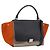 Céline Borsa a mano CELINE Trapeze in pelle 2way Arancione Argento Auth 202307V