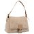 Borsa a tracolla FENDI Mamma Baguette in lana beige argento Auth 200802V