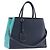 FENDI 2 JOURS Handtasche Leder 2way Navy Silver Auth fm5429A Silber Marineblau