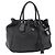 PRADA Tote Bag Leder Schwarz Silber Auth 199442V
