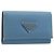 PRADA Key Case Nylon Light Blue Silver Black Auth bs36874 Silvery