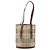 Borsa Tote BURBERRY Nova Check PVC Beige Gold Auth ka6030 D'oro - vista 2