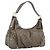 Borsa a tracolla GUCCI GG Canvas Guccissima in pelle grigia e oro 211966 Auth am12566V Marrone D'oro