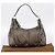Borsa a tracolla GUCCI GG Canvas Guccissima in pelle grigia e oro 211966 Auth am12566V Marrone D'oro - vista 12