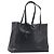 Borsa Tote PRADA in pelle nera argento Auth 199907 Nero