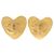 Orecchini Cuore CHANEL Metallo Tono Oro CC Auth 197921M - vista 2