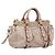 Borsa a mano Miu Miu Vitellolux in pelle 2way Beige Tono Oro Auth 200811