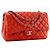 CHANEL - Borsa a tracolla Classic/Timeless Jumbo Chanel in pelle liscia rossa Rosso - vista 2