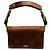Borsa a tracolla Prada in pelle di vitello Antik Soun Cuoio Ebano marrone con placca logo - vista 15