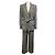 Max Mara Beige / Brown Houndstooth Patterned Wool Jacket and Pants Suit Set with Belt