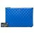 Clutch Chanel Large Quilted Lambskin O Case Blu - vista 6