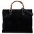 Bamboo Borsa Satchel Gucci in camoscio nero con bambù