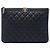 Clutch Chanel Boy O Case Medium Quilted Caviar Nera Nero