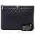 Clutch Chanel Boy O Case Medium Quilted Caviar Nera Nero - vista 7