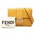 Borsa a tracolla e spalla Fendi Flat Bucket Medium Giallo - vista 7
