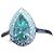 Autre Marque Anello in diamante verde taglio pera in argento