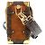 Borsa a tracolla Louis Vuitton Monogram Suede Calf Leather Side Trunk MM Marrone - vista 4