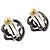 Chanel Camellia Coco Mark Strass-Stecker-Ohrringe - Ansicht 3