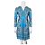 Hale Bob Kleid Blau Paisley-Print mit Perlen Weiß Golden Grün