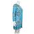Hale Bob Kleid Blau Paisley-Print mit Perlen Weiß Golden Grün - Ansicht 3