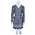 Hale Bob Vestido Mini Estampado Geométrico Cuello en V Castaño Rosa Blanco Azul Gris