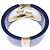 Bracciale rigido Gucci GG Interlocking D'oro Blu navy - vista 5