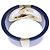 Bracciale rigido Gucci GG Interlocking D'oro Blu navy - vista 6