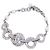 Pulseira de corrente Chanel com logo Coco e strass Prata