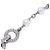 Pulseira de corrente Chanel com logo Coco e strass Prata - vista 6