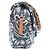 Borsa a tracolla Chanel in cotone blu navy - vista 4