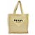 Prada Triangle Logo Raffia Crochet Tote Bag