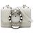 Borsa a tracolla Miu Miu in pelle di capra bianca Madras e vitello morbido con cristalli Bianco Crudo