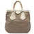Borsa Prada in tela Canapa marrone con borchie, manici in corda e logo Marrone chiaro