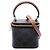 Céline Celine Mini Triomphe Vanity Case in tela rivestita marrone Marrone scuro